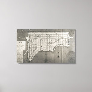 DES Cayes, 1789 Plan Directeur de la Ville Leinwanddruck