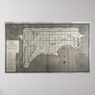 DES Cayes, 1789 Plan Directeur de la Ville Poster