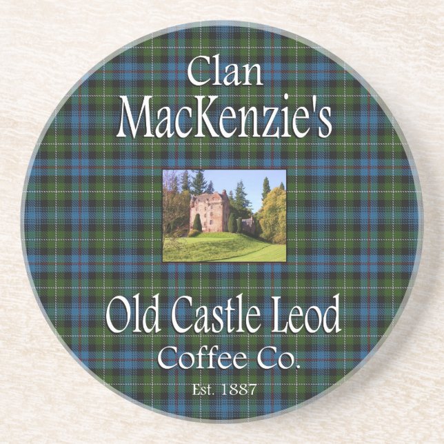 Des Clan-Mackenzies alter Schloss Leod Kaffee Co. Sandstein Untersetzer (Vorne)