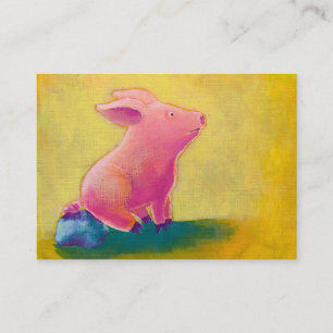 Des Denkerspaßes des Schweins sitzende niedliche Visitenkarte