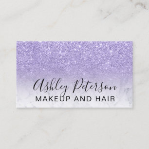 Des eleganten lila Glitter Typografie-Marmors des Visitenkarte