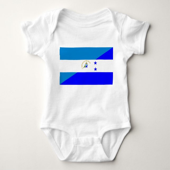des Flaggenlandes Nicaraguas Honduras halbes Baby Strampler (Vorderseite)