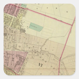 Des Fünftels, 6. und achter Südbezirke drehens, Quadratischer Aufkleber