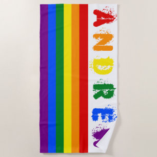Des Gay Pride-LGBT Buchstaben Regenbogen-des Strandtuch