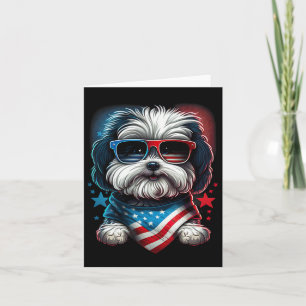Des Juli patriotischer Havaneser Hund uns Flagge Karte