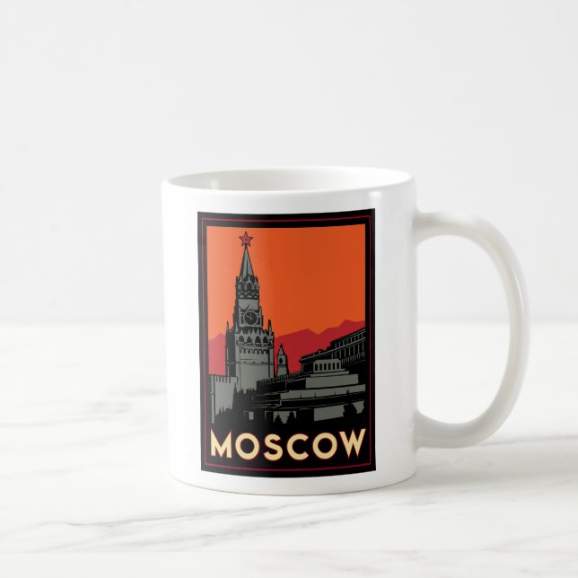 des Kunst-Dekos Moskaus Russland der Kreml retro Tasse (Rechts)
