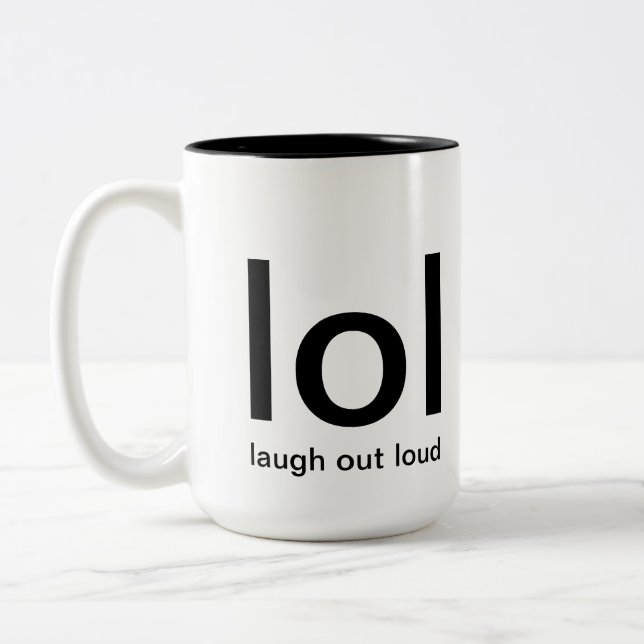 des Lachens laute Tasse heraus (Links)
