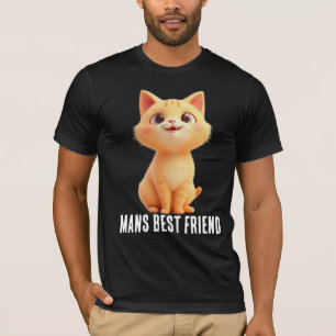 Des Mannes bester Freund, die Katze Herren T-Shirt