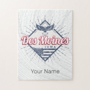 Des Moines City Iowa Vereinigte Staaten Vintag USA Puzzle