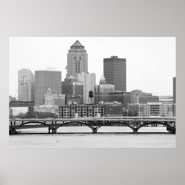 Des Moines in B&W Poster (Vorne)