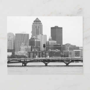Des Moines in B&W Postkarte