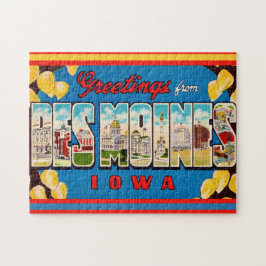Des Moines Iowa 11x14 Postkarte Puzzle