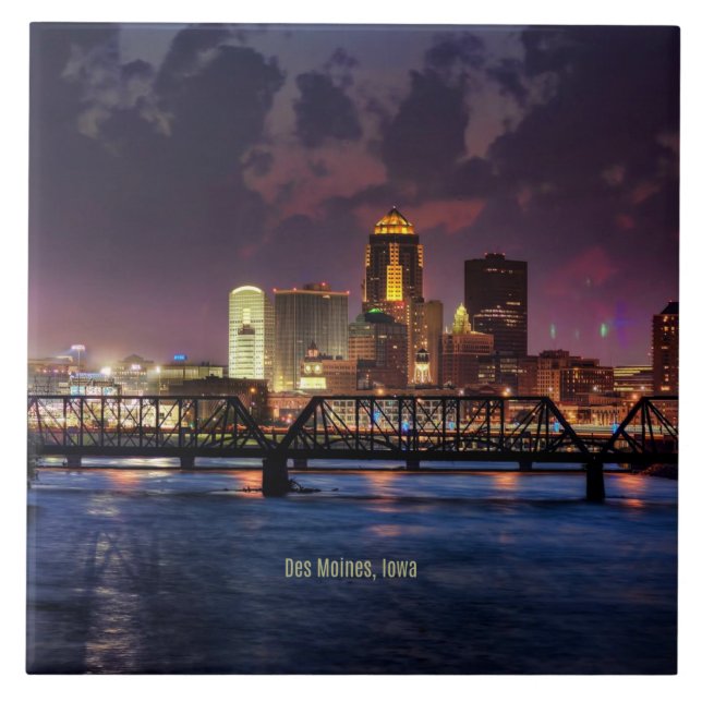 Des Moines, Iowa City Fliese (Vorderseite)