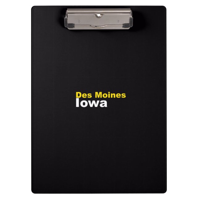 Des Moines, Iowa Clipboard Klemmbrett (Vorderseite)