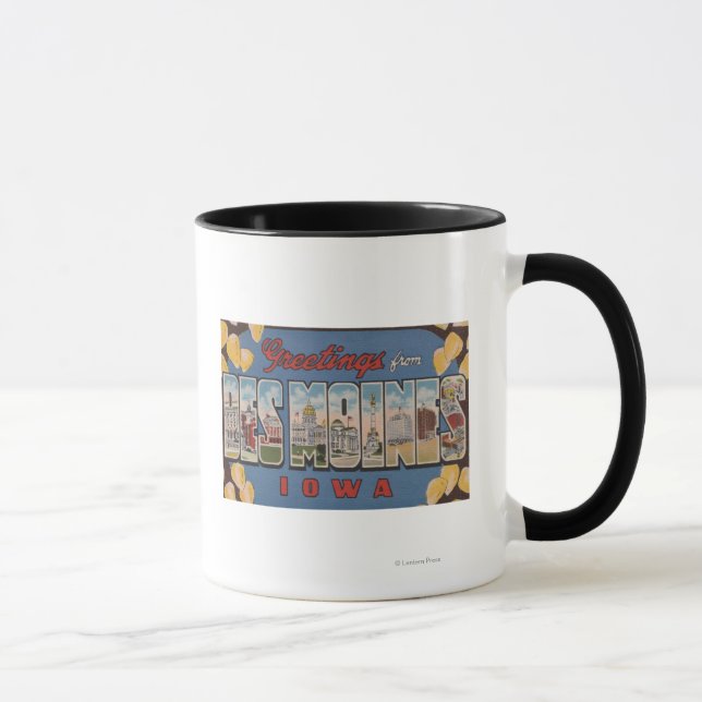 Des Moines, Iowa - Großbuchstaben Szenen 2 Tasse (Rechts)