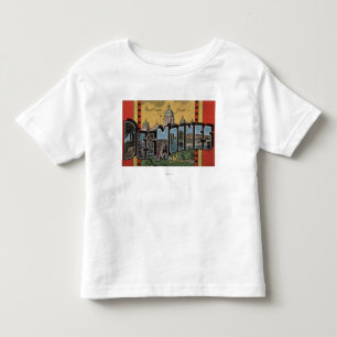 Des Moines, Iowa - große Buchstabe-Szenen Kleinkind T-shirt