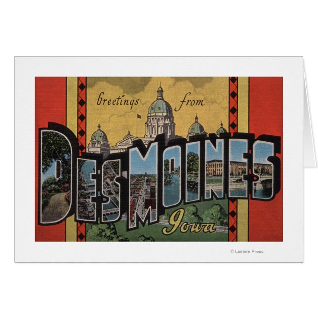 Des Moines, Iowa - Große Buchstabenszenen (Vorderseite (Horizontal))