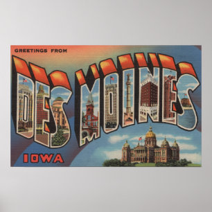 Des Moines, Iowa (Hauptstadt Gebäude) Poster