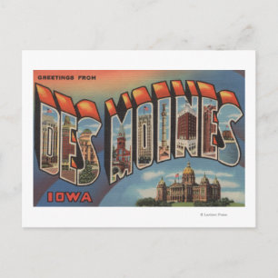 Des Moines, Iowa (Hauptstadt Gebäude) Postkarte