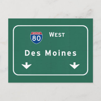 Des Moines Iowa ia Interstate Highway Freeway: Postkarte