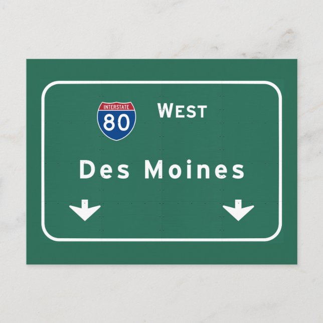 Des Moines Iowa ia Interstate Highway Freeway: Postkarte (Vorderseite)