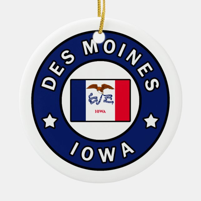 Des Moines Iowa Keramik Ornament (Vorne)