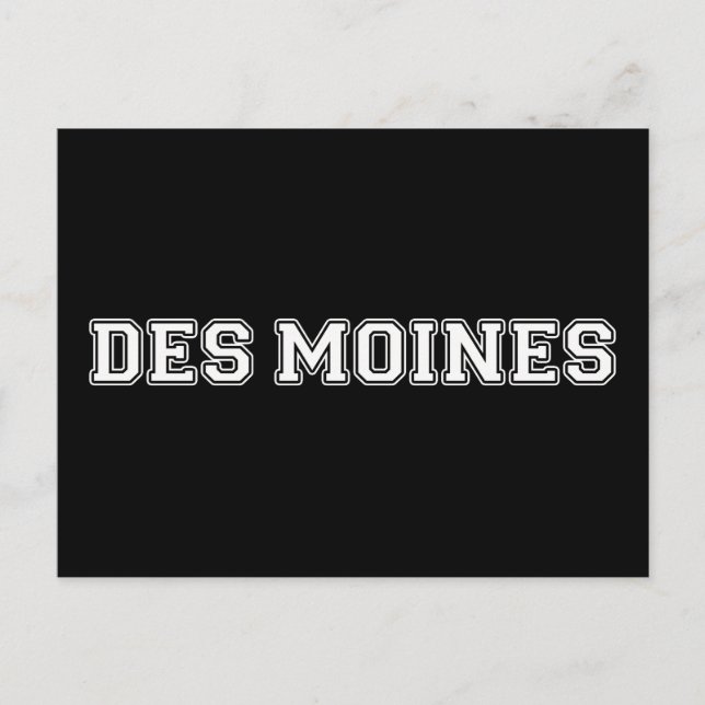 Des Moines Iowa Postkarte (Vorderseite)