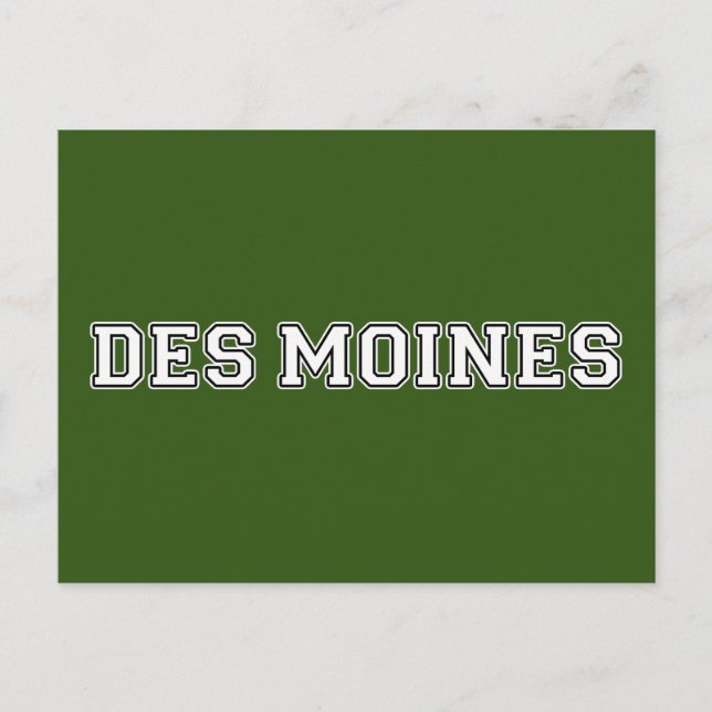 Des Moines Iowa Postkarte (Vorderseite)