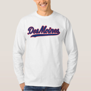 Des Moines Iowa Script Design   Retro City T-Shirt