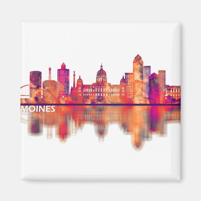 Des Moines Iowa Skyline Magnet (Vorne)