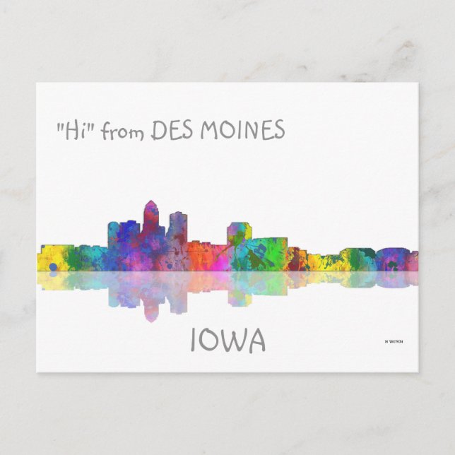DES MOINES, IOWA SKYLINE - Postkarten (Vorderseite)