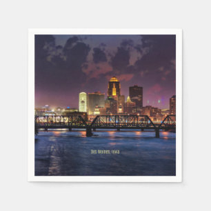 Des Moines, Iowa-Stadtbild, Serviette