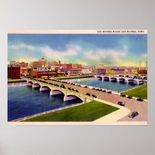 Des Moines River Des Moines, Iowa Poster