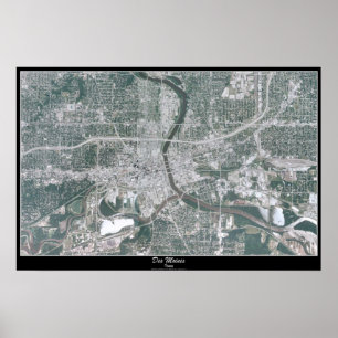 Des Moines, Satellitenposter von Iowa Poster