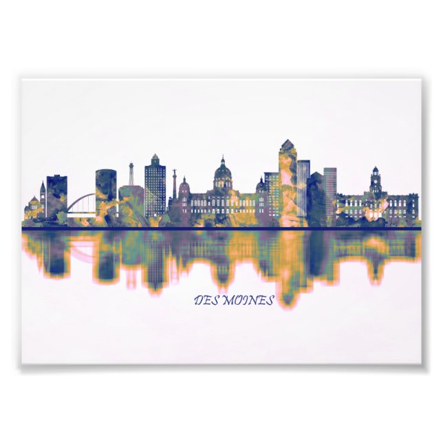 Des Moines Skyline Fotodruck (Vorne)
