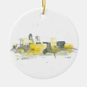 Des- MoinesSkyline Keramik Ornament