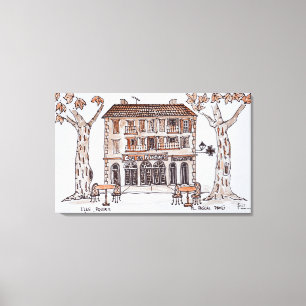 des platens, Place Paoli,  L'Ile Rousse, Korsika Leinwanddruck