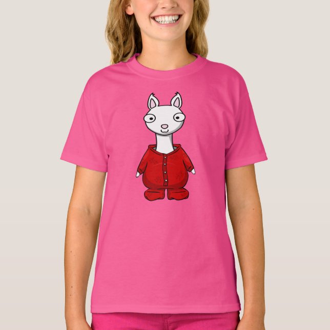des roten rotes Pyjama-Shirt Pyjamalamas des T-Shirt (Vorderseite)
