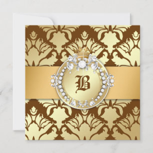 des Schimmer-311-Damask Schokolade Königin-des Einladung