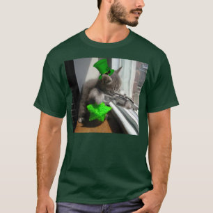 Des St Patrick der Miezekatze Tag T-Shirt