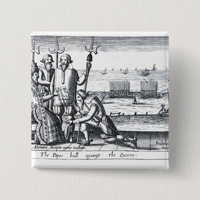 Des Stiers des Papstes gegen die Königin im Jahre Button (Vorderseite)