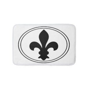Des Symbol-Schwarzen Fleur de Lys French ovale Badematte