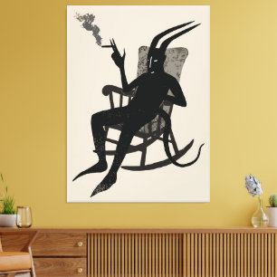 Des Teufels Auszeit – Dunkle Humor Wandkunst Leinwanddruck