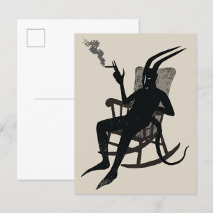 Des Teufels Auszeit – Dunkle Humor Wandkunst Postkarte