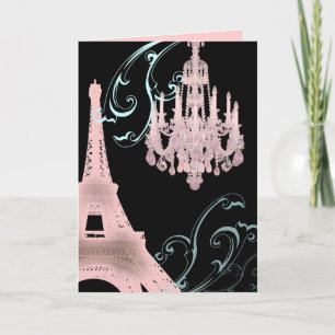 Des Turm-Leuchters Paris Eiffel Vintage Hochzeit Dankeskarte