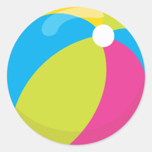Des Wasserball- Pool-Party Strand-des Thema- Runder Aufkleber