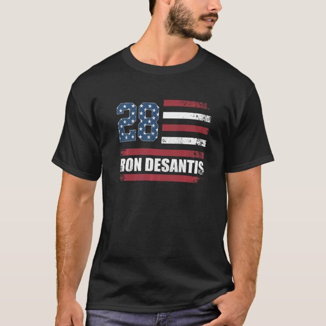 Desantis 2028 American Flag USA Flag   T-Shirt (Vorderseite)