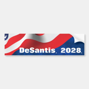 DeSantis 2028 Text mit Flag Autoaufkleber