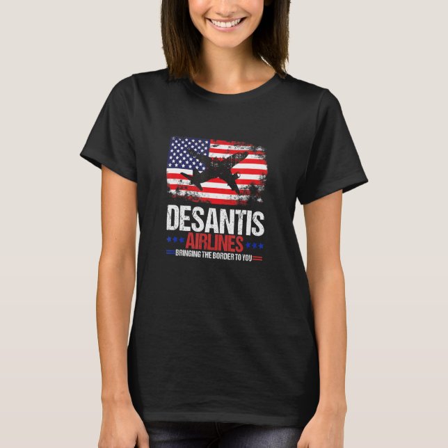 DeSantis Airlines Funny Political Meme Ron deSanti T-Shirt (Vorderseite)