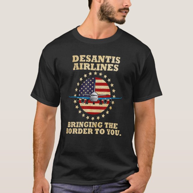 DeSantis Airlines Political Meme Ron DeSantis US F T-Shirt (Vorderseite)